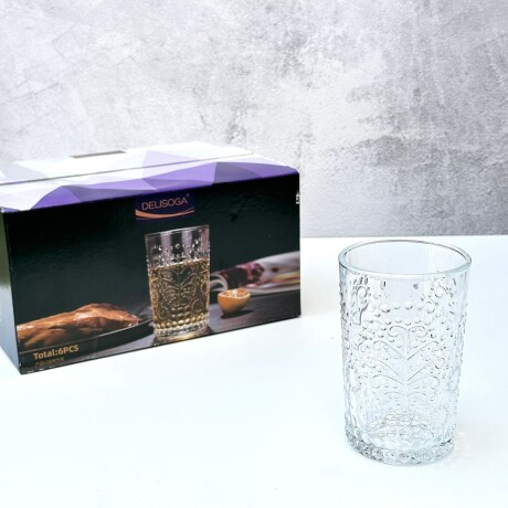 Juego De 6 Vasos Vidrio Labrado 300ML Juego De 6 Vasos Vidrio Labrado 300ML