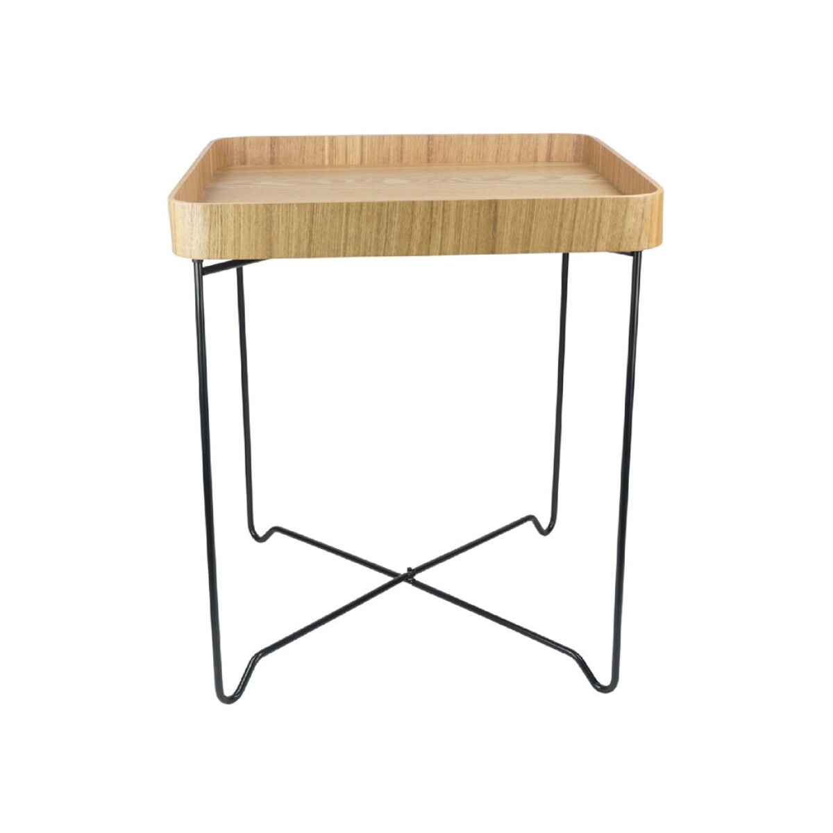 MESA AUXILIAR CUADRADA 45X45/H52CM MADERA CLARA 