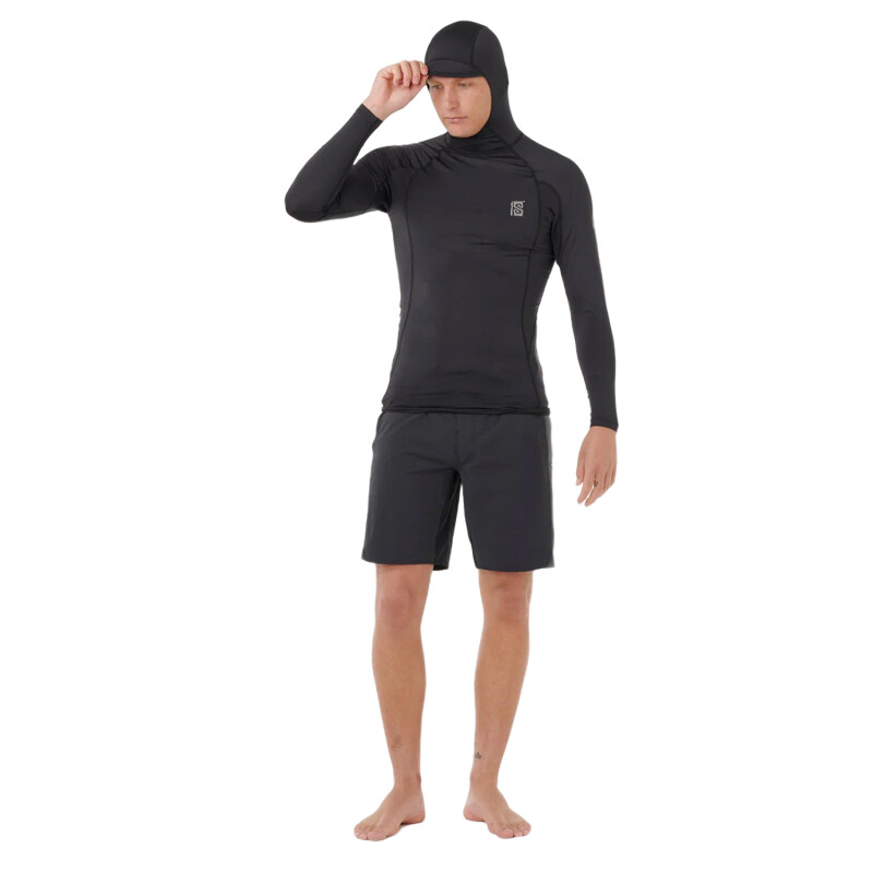 Lycra Rip Curl Search Upf Perf Hood - Negro Lycra Rip Curl Search Upf Perf Hood - Negro
