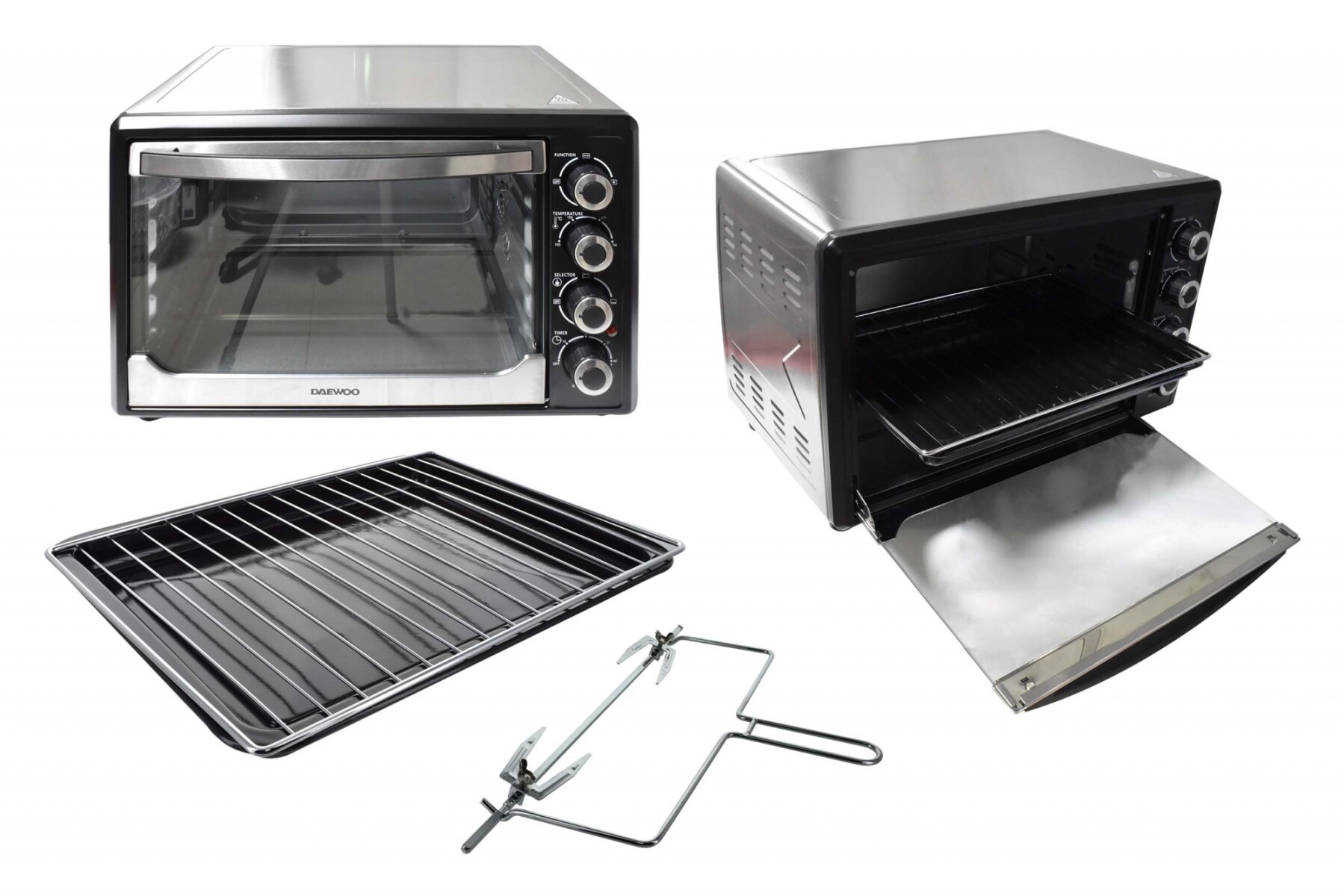 Horno Eléctrico SPEED, 60 Lt, 2200W, Con Spiedo, Blanco - Tienda Prelife