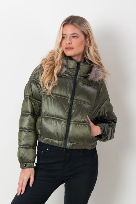 Campera Padded con capucha Verde