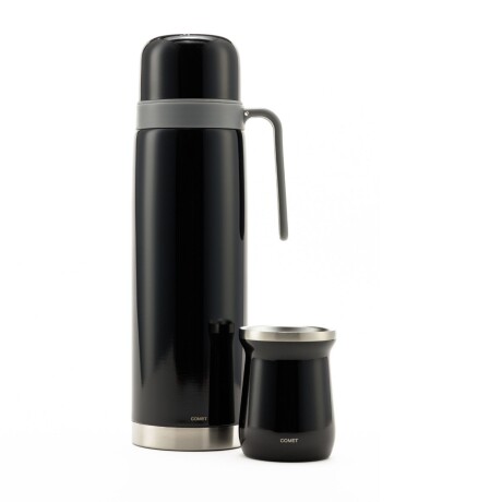 Set termo Comet Bologna 1 lt + Mate de 160 ml Negro metal