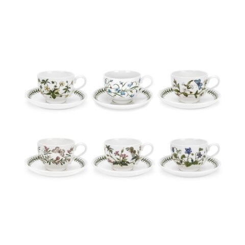 PORTMEIRION BOT GARDEN SET DE TE TRADICIONAL CON PLATITO X 6 PORTMEIRION BOT GARDEN SET DE TE TRADICIONAL CON PLATITO X 6