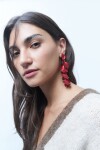 Caravanas pétalos tornasolados rojo
