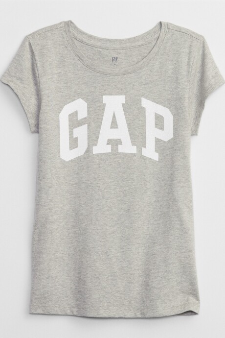 Remera Logo Gap Con Brillantina Niña Light Heather Grey B08