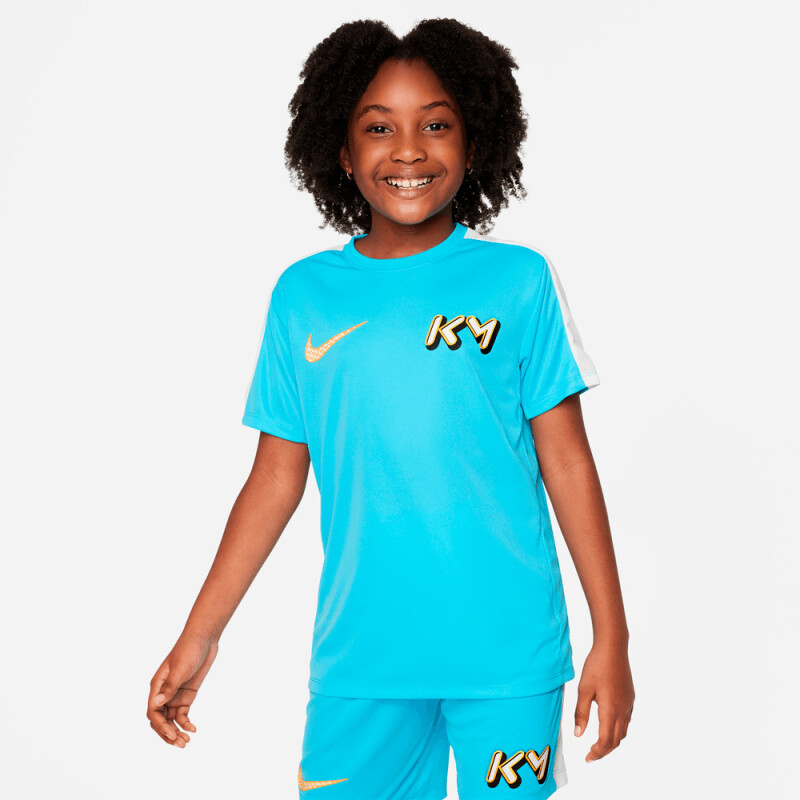 Camiseta Km Dri-Fit de Niño Celeste