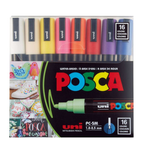 Marcadores Uni Posca 2.5 mm 16 colores