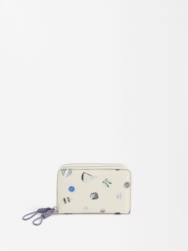 Cartera Estampada Con Cierre Doble crudo