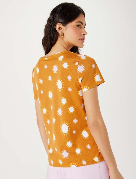 CAMISETA ESTAMPADA MODELO SLIM NARANJA OSCURO