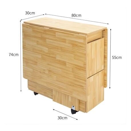 Mesa Con Bancos Plegables modelo Tetris Madera Clara