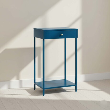 MESA LATERAL ALTA METAL AZUL OLIVIA