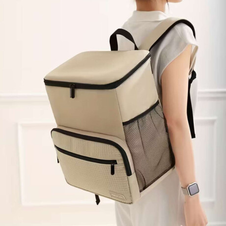 Mochila térmica para picnic o playa – 29x18x37cm Beige
