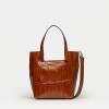 Mini Bag The Icon en cuero grabado big croco Cuoio