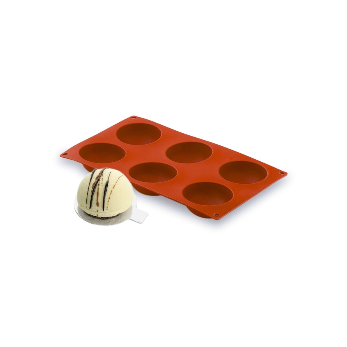 Molde de Silicona Semiesfera 6 Cavidades 7 cm 