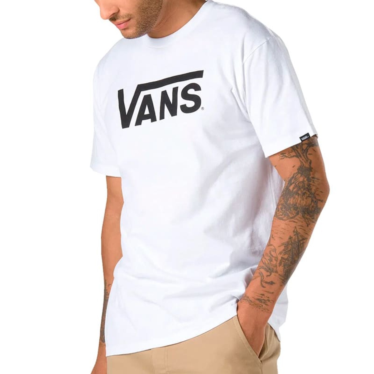 Remera Vans Mn Vans Classic de Hombre - VN000GGGYB2 - Blanco-negro 