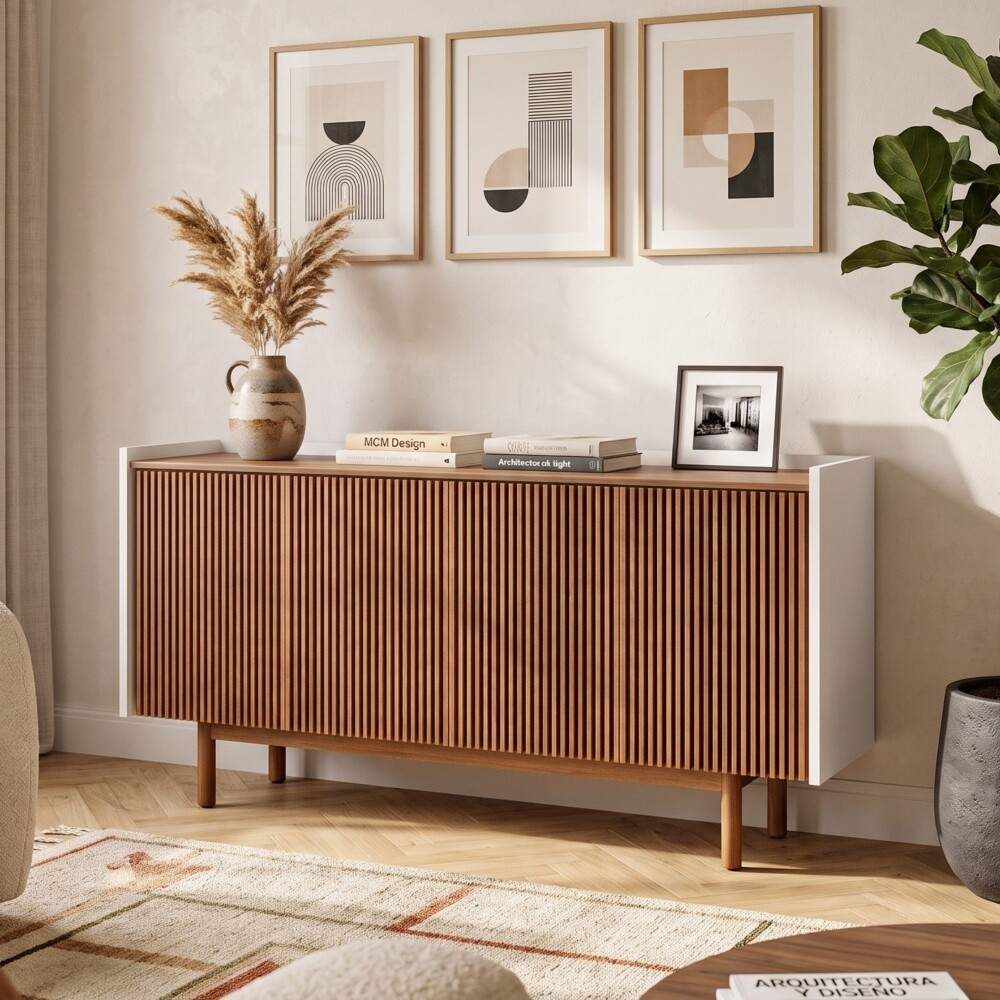 Aparador Buffet Dune Ripiado 1.6 - Linea Manhattan Off White