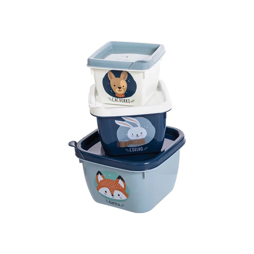 Set de 3 Potes Connect Bichitos - Plasútil BAZAR PLASTICO POTE SET X 3 CONNECT 9306 BICHITOS