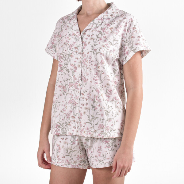Short y Camisa Mangas Corta Flores Colección 2025 P