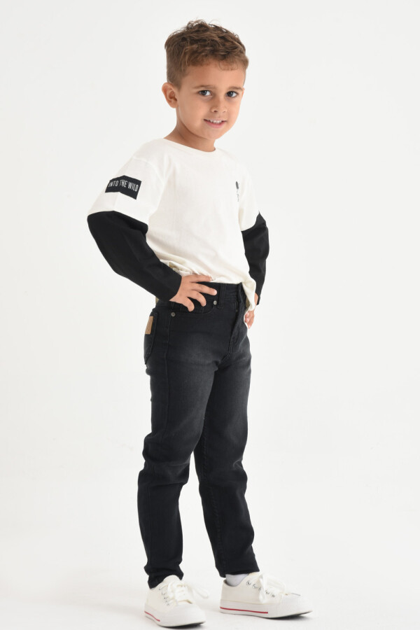 Pantalón de jean lavado Negro