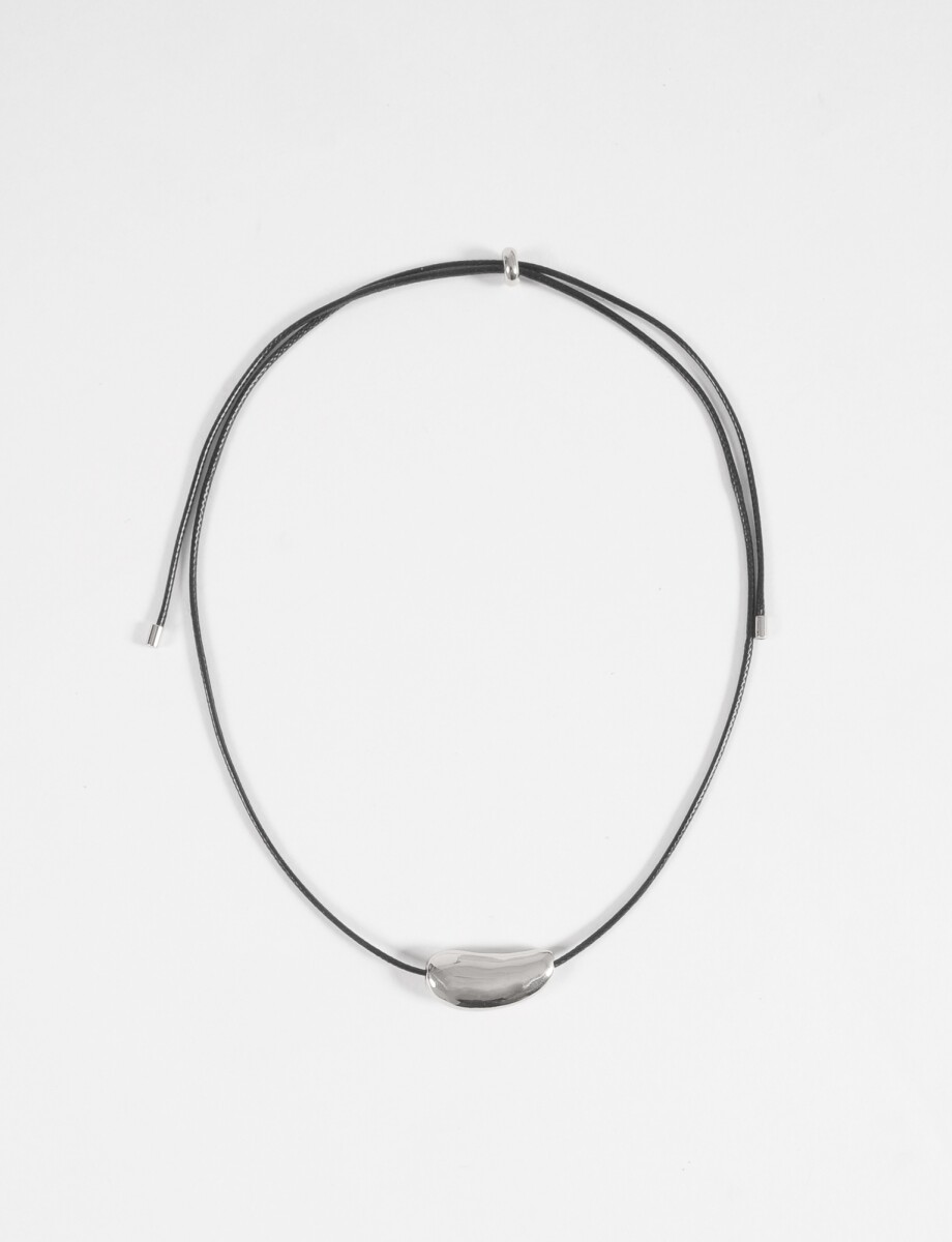 Collar cordón dije curvo - plateado 