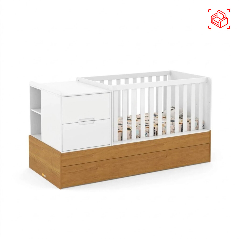 CUNA CONVERTIBLE CUNAS MDF-Y-MADERA BLANCO CAMA TUTTO