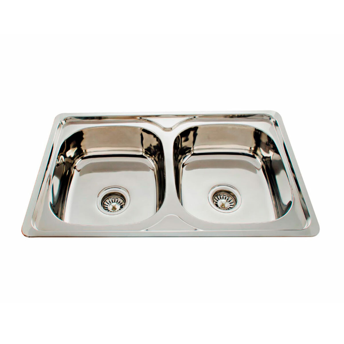Pileta Cocina Doble Acero Inoxidable 78X42 Cm 