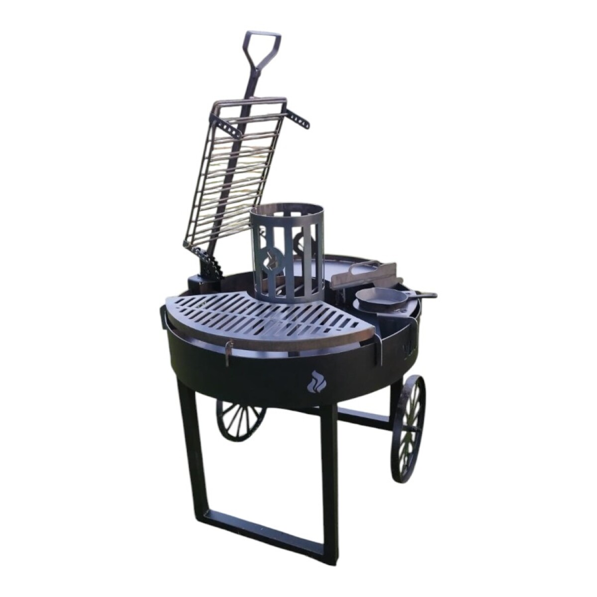 Fogón Criollo 80 cm con Parrilla y Ruedas 