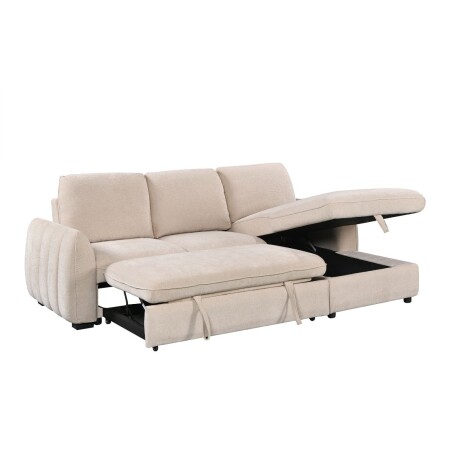 Rinconera Cama Thesi (C/Baúl) - Tela Microfibra - Chaise derecho City 102 (Beige)