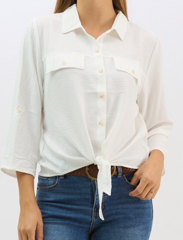 Camisa Nudo & Bolsillos Simulados CRUDO