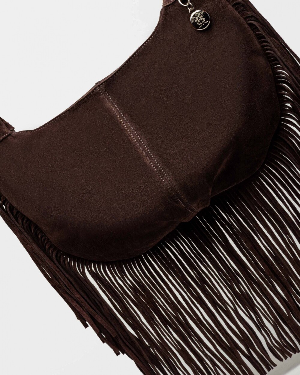 Bolso Amazonia En Cuero Gamuza Marron