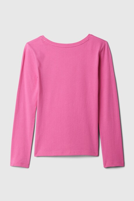 Remera Gráfico Manga Larga Niña Happy Pink