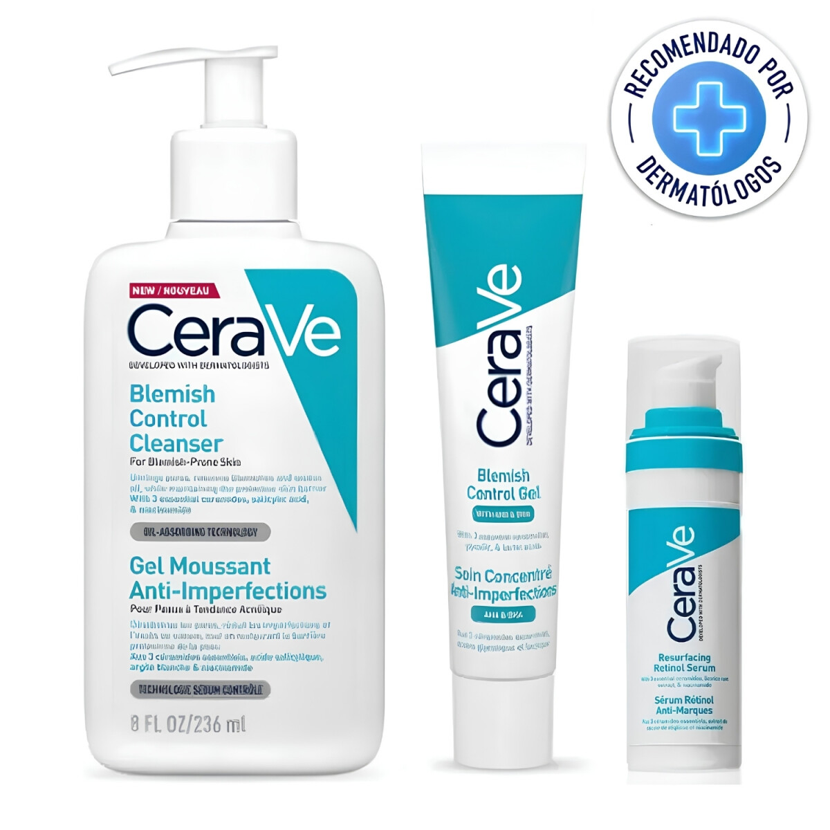 Pack Rutina Anti Acné 3 Pasos CeraVe Control Imperfecciones 