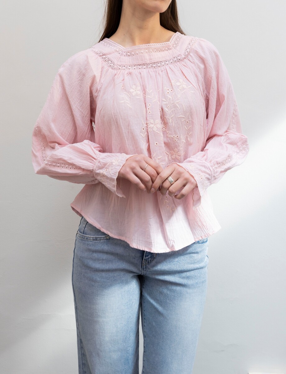 Blusa Algodon Esc Cuadrado - Rosa 