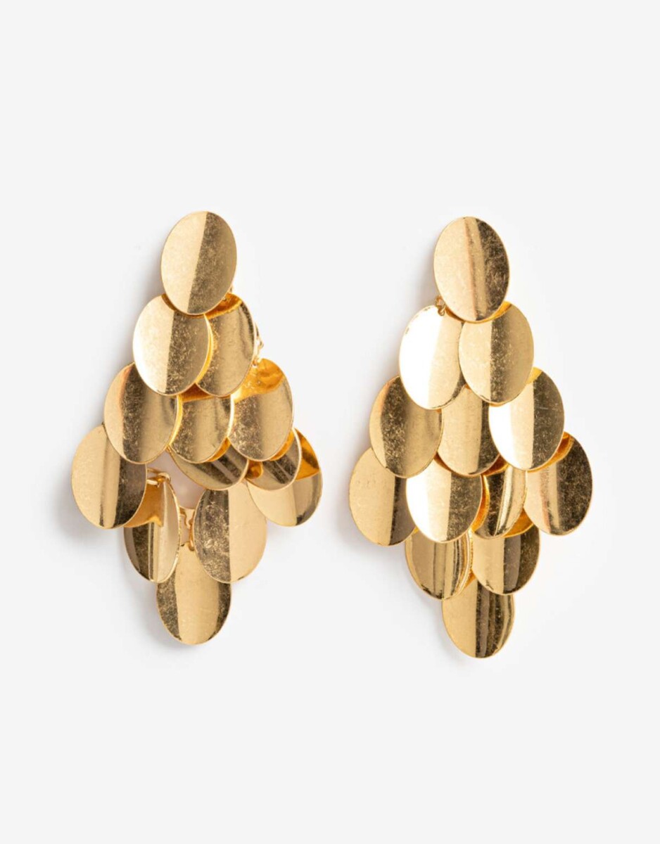 Aros Colgantes Largos Metal - Dorado Oro Amarillo 