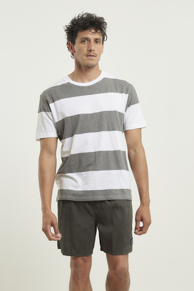 T-SHIRT HARRY - Blanco / Gris Medio 