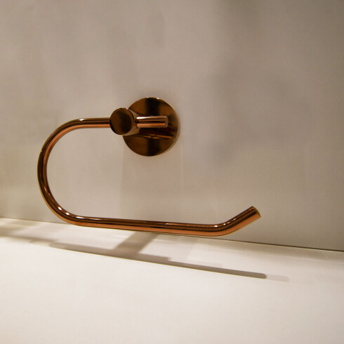 PORTA ROLLO METAL BRILLO LINEA MODENA COLOR ROSE GOLDEN BRONCE-ROSE GOLD