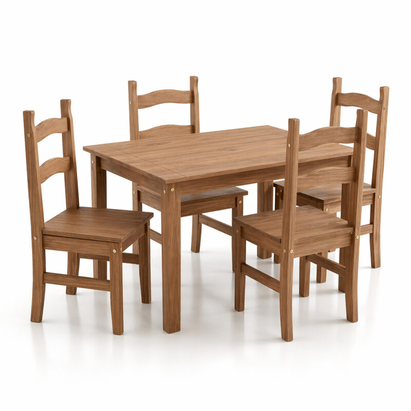 Juego de comedor 4 sillas, linea Dorada Juego de comedor 4 sillas, linea Dorada