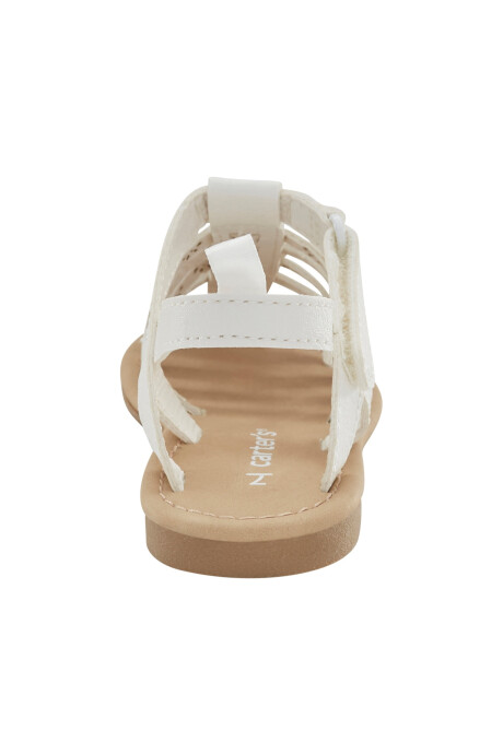 Sandalias pescadora, con velcro y flores Sin color