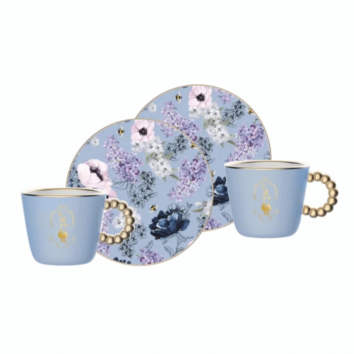 Set 2 Tazas Con Platos De Porcelana BIALETTI Bridgerton 