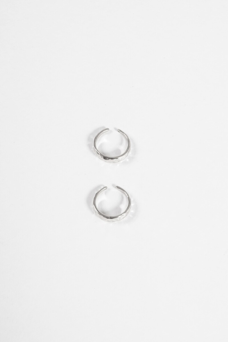 Anillo pie texture plateado