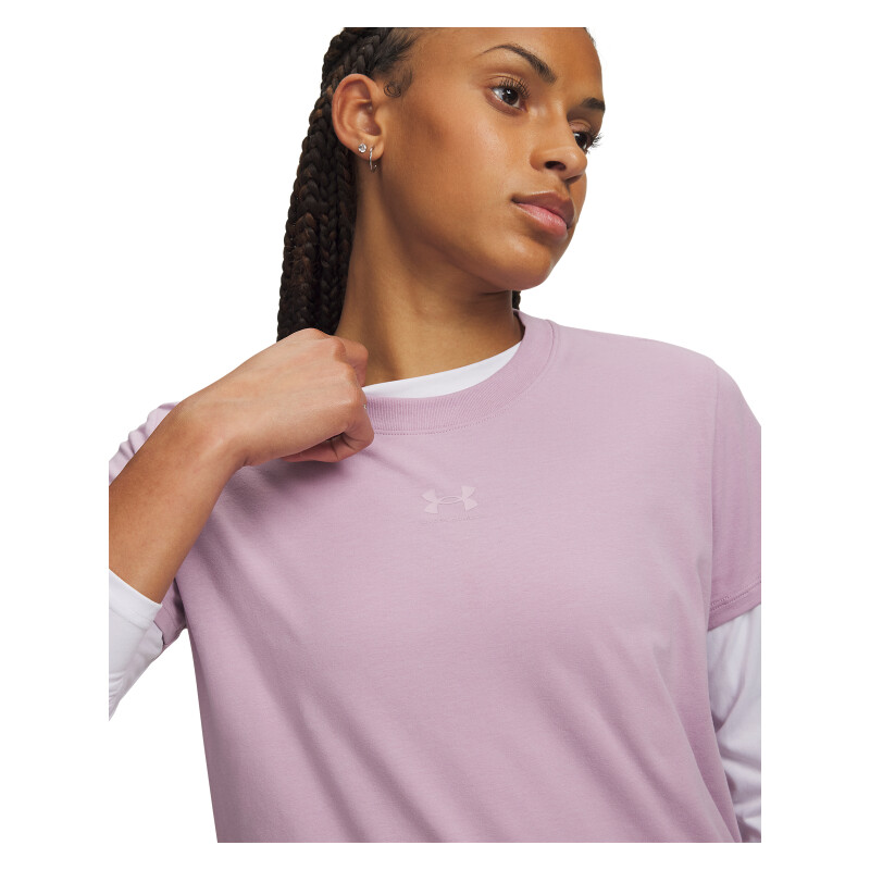 Remera UA Rival Core SS Mujer 1383648-698 Rosado