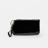Porta Cosmeticos Katy En Cuero Charol Arrugado Negro