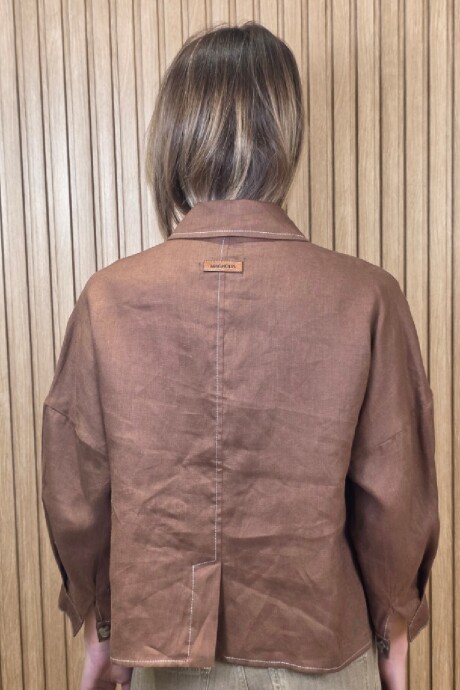 Sobrecamisa Greta Puro lino Chocolate