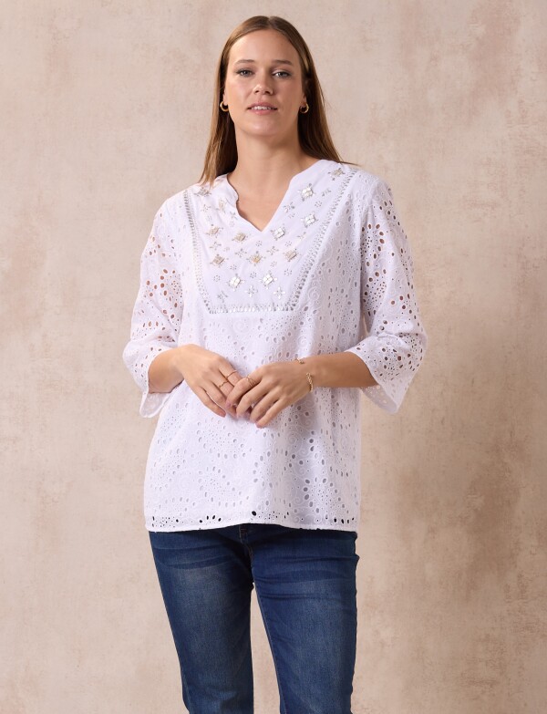 Blusa Broderie BLANCO