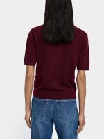 Jersey De Punto De Manga Corta burdeos