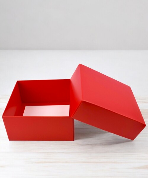 Caja Cuadrada 12x12x6 cm ROJO