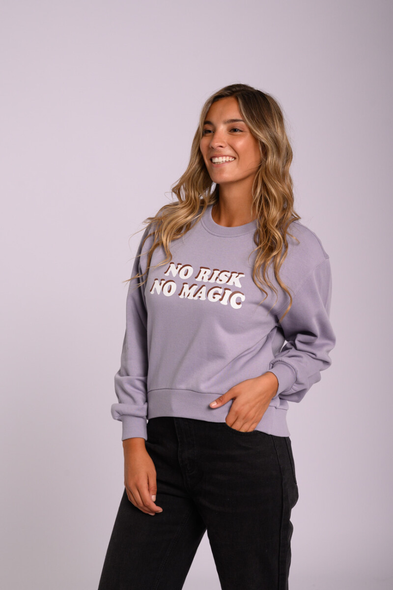 Buzo felpa estampado Lila