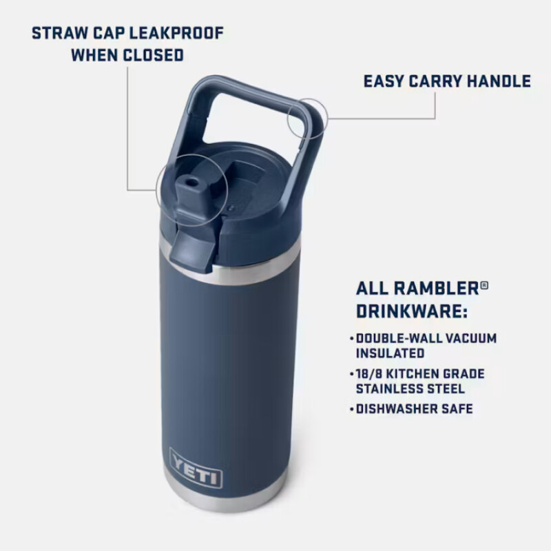 Botella Yeti 532 Ml Rambler C Straw - Azul Botella Yeti 532 Ml Rambler C Straw - Azul