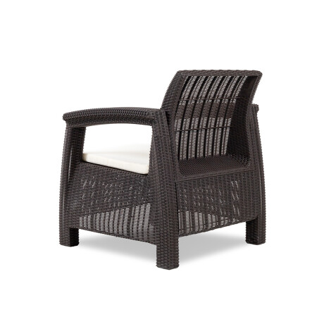 Juego de Jardín Santorini - 2 cuerpos, 2 butacas y mesa Moka