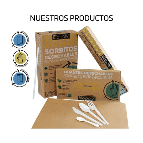 x100 Cuchillos descartables compostables ecológicos Leamau X100 Cuchillos Descartables Compostables Ecológicos Leamau